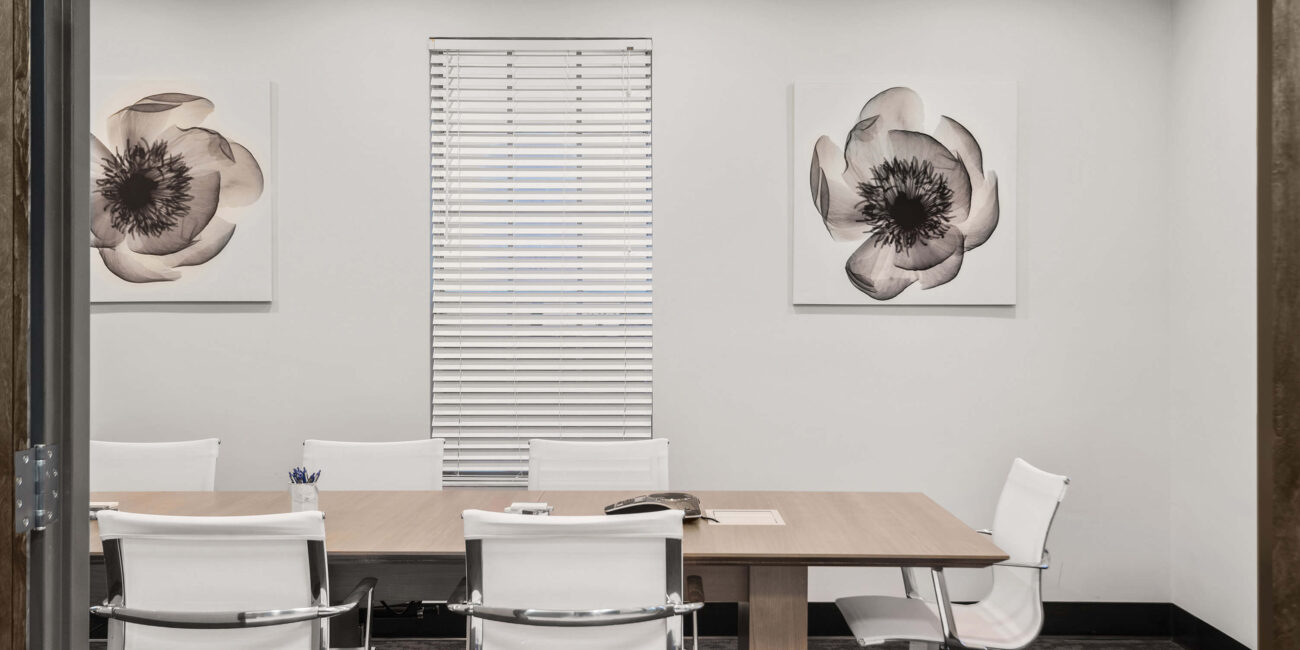 Forward Law Office conference room with floral artwork