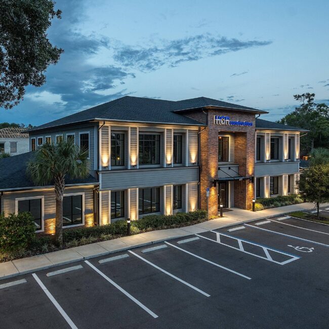 HGR Construction Office exterior nighttime